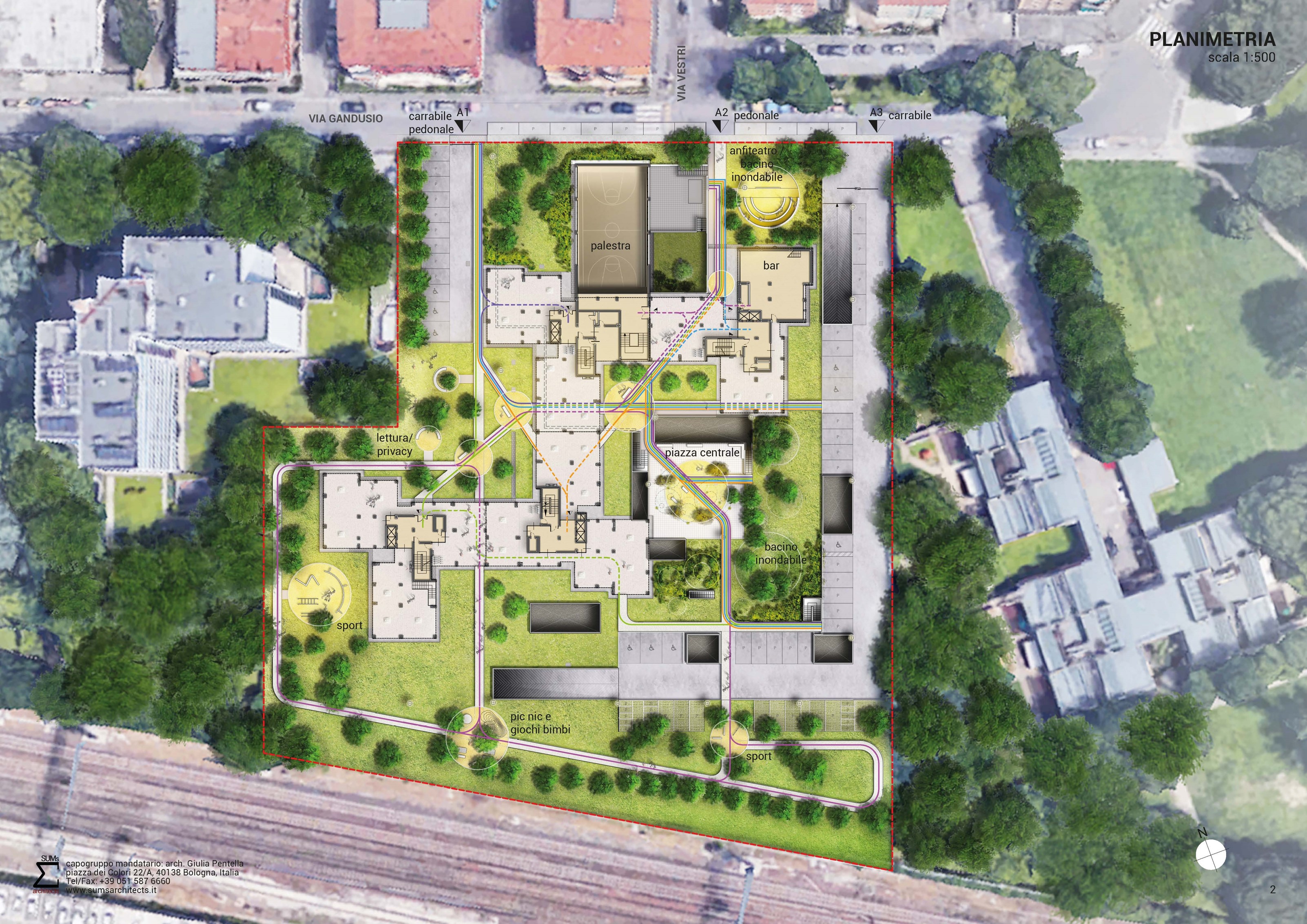 Villaggio Gandusio a Bologna - planimetria